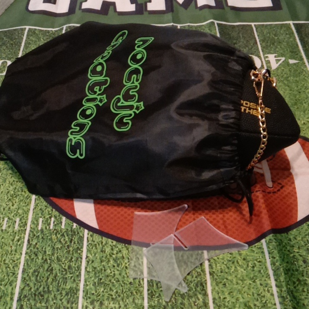 LIMITED EDITION Black and Gold Leather Football Bag π - Picture 10 of 17